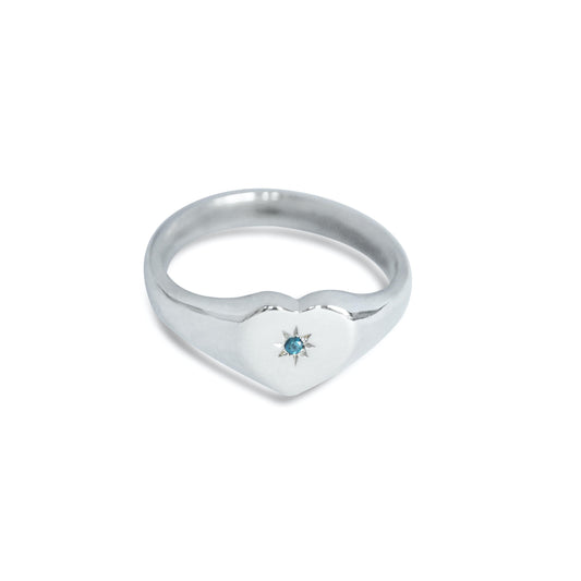 Signet ring set with a unusual blue diamond - LaParra Jewels-BESPOKE HAND MADE JEWLERY LONDON