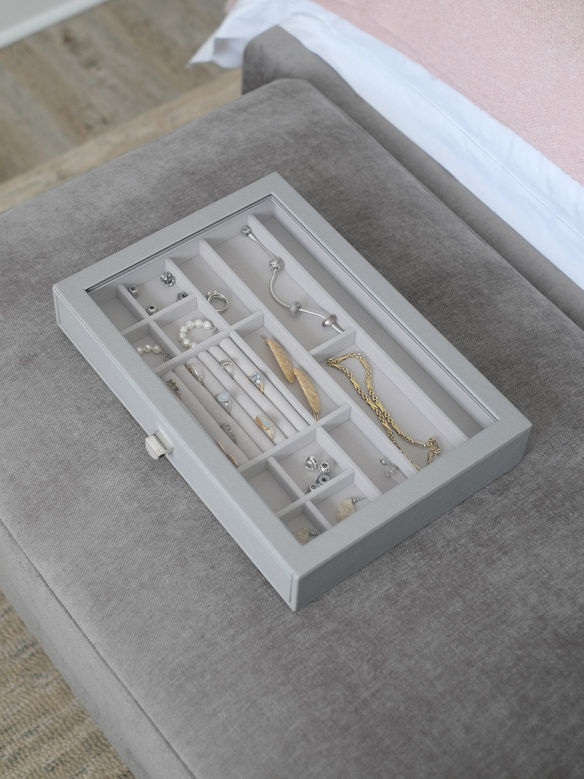 Stackers Supersize Jewellery Box Display Drawer in Grey Pebble - LaParra Jewels-bespoke and one of a kind fine jewellery-london